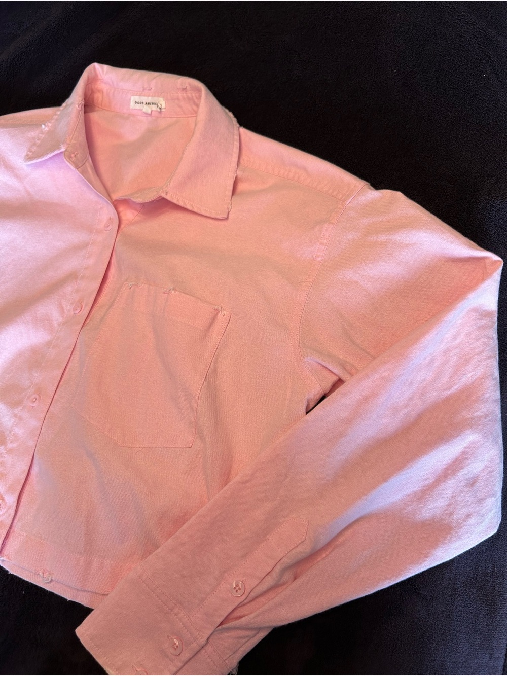 Good American Light Pink Button-Down Shirt